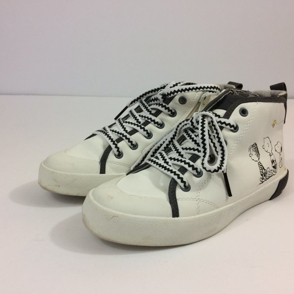 Zara Kids Boys Limited Edition Peanuts Snoopy High Tops Shoes Sz EU 36/37 US 4.5 - Picture 4 of 12